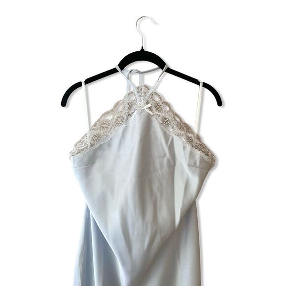 MAJORELLE Libbie Gown Light Blue satin slip dress
Halter maxi Revolve NWT L - Picture 6 of 11